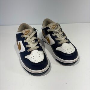 Nike Kids' Navy and White Sneakers with Gold Accents